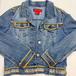 Handmade Embellished Denim Jacket- Small